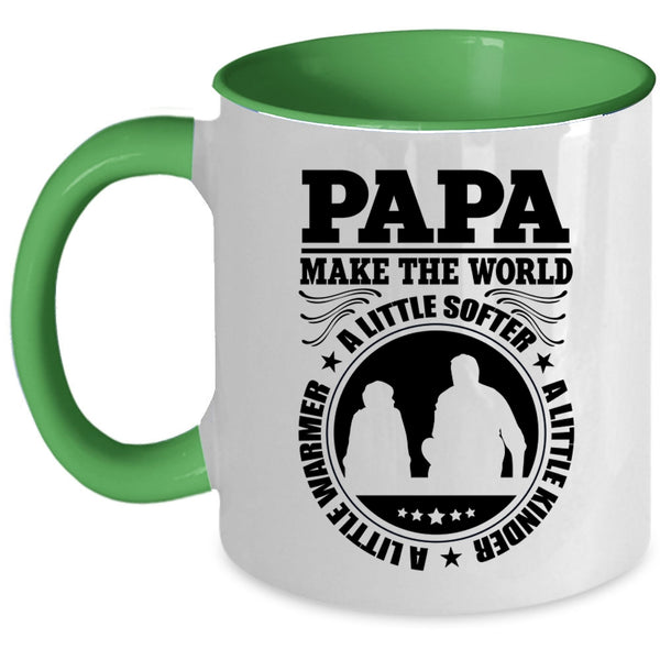 Cute Papa Coffee Mug, Papa Make the World A Little Warmer Accent Mug
