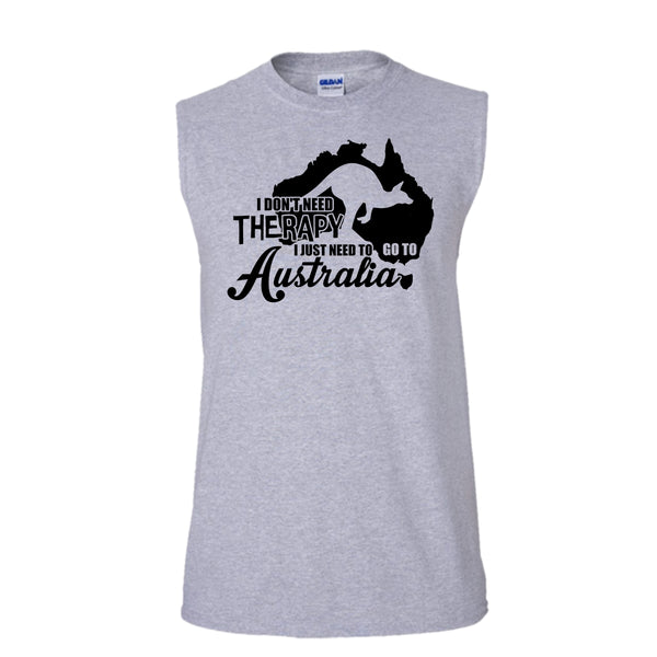 I Don't Need Therapy T Shirt, I Love Australia T Shirt, Awesome t-shirts (Men's Cotton Sleeveless)