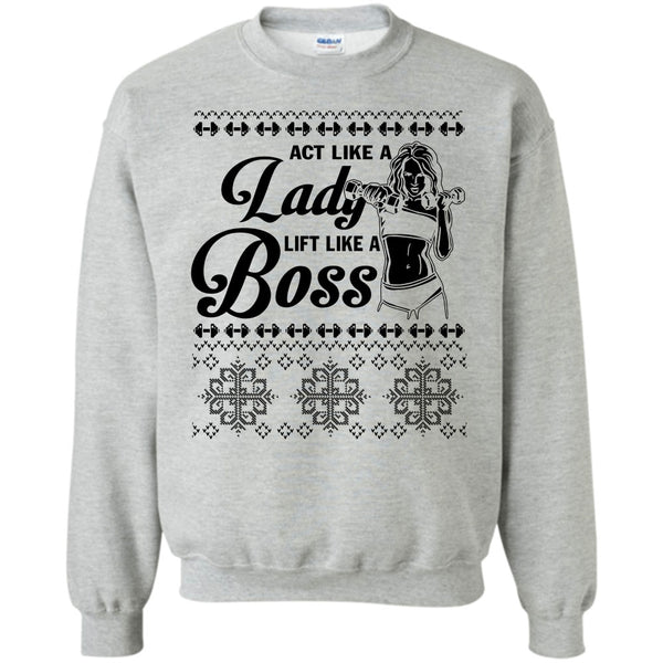 Lady Merry Christmas T Shirt, Act Like A Lady Sweatshirt