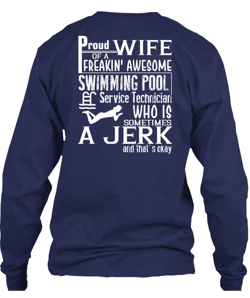 Proud Wife Of A Freaking Awesome Swimming T Shirt, Being A Swimmer T Shirt