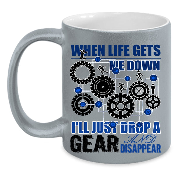 Funny Saying Coffee Mug, When Life Gets Me Down Accent Mug