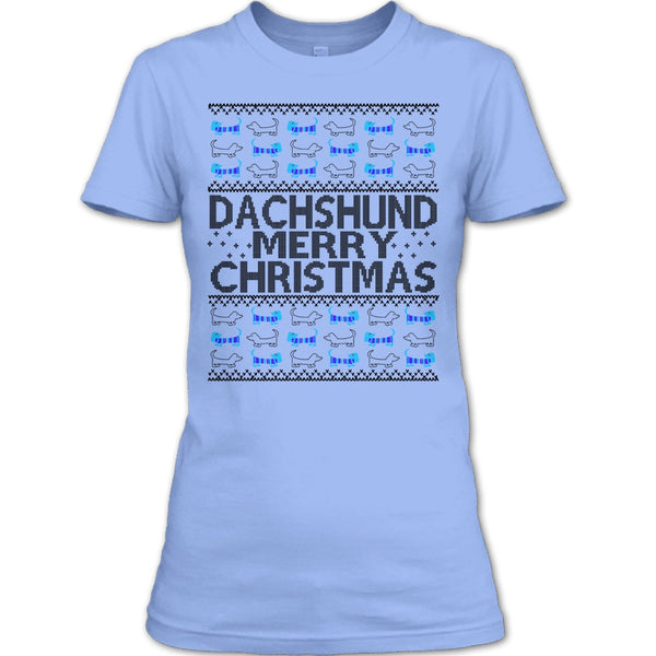 Dachshund Merry Christmas T Shirt, Dachshund Lover T Shirt