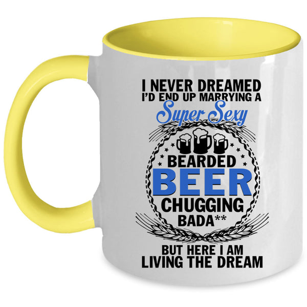 Just Married Coffee Mug, I'd End Up Marrying A Bearded Beer Accent Mug