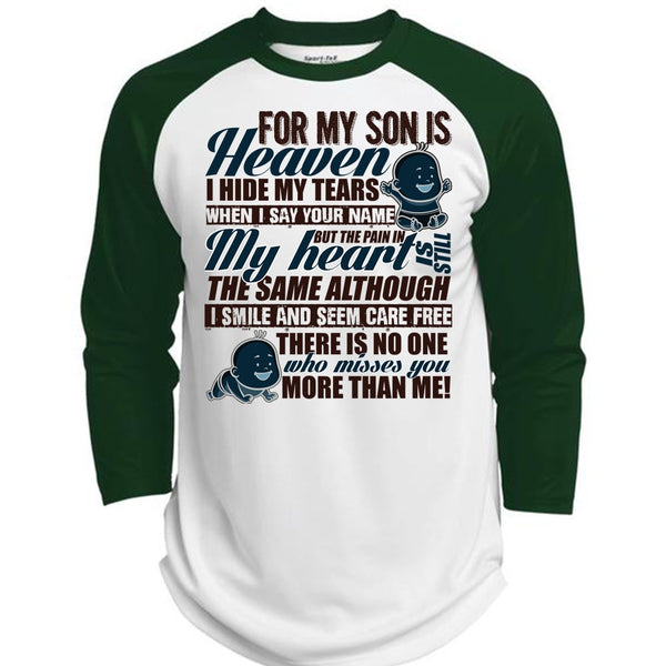 For My Son Is Heaven T Shirt, I Love Son T Shirt, Awesome T-Shirts  (Polyester Game Baseball Jersey)