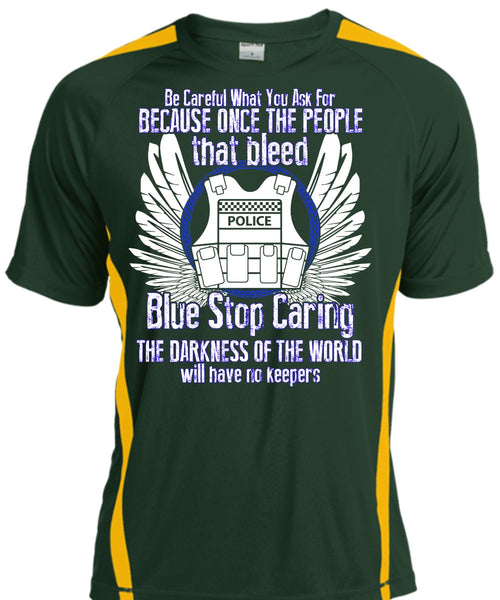 Blue Stop Caring T Shirt, The Darkness Of The World T Shirt, Cool Shirt