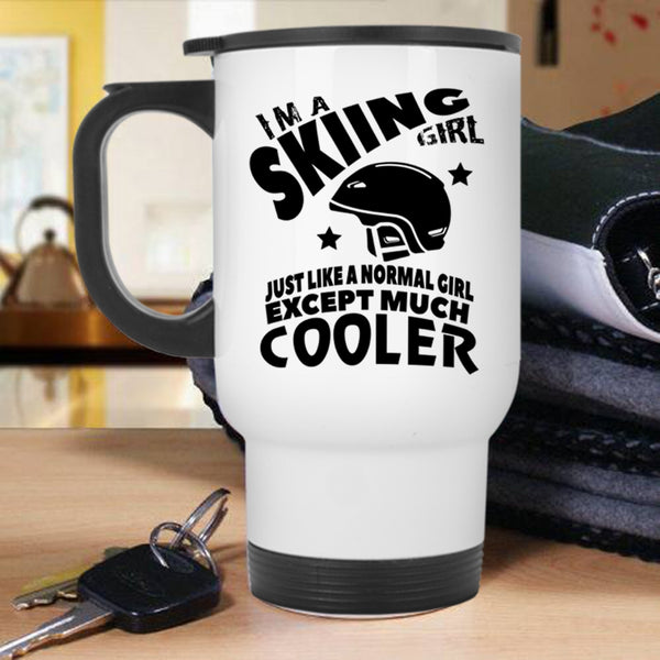 Cool Gift For Skiing Girl Travel Mug, I'm A Skiing Girl Mug