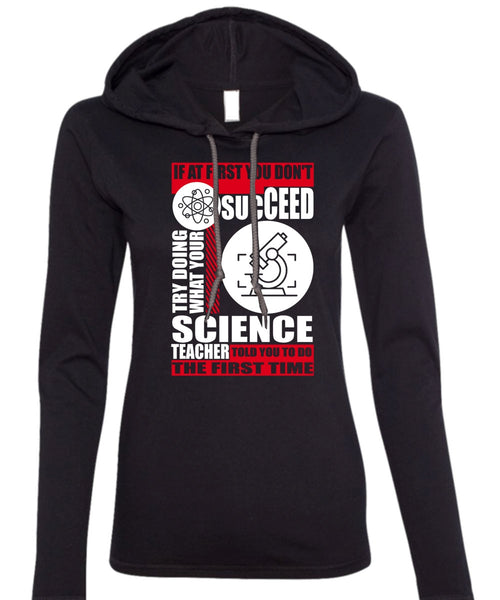 Science Teacher T Shirt, I Love Teacher T Shirt (Anvil Ladies Ringspun Hooded)
