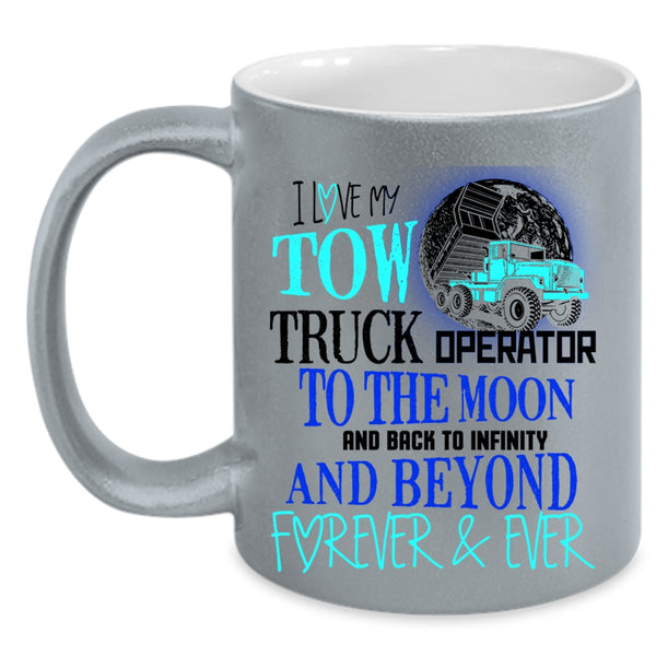 Cute Love Coffee Mug, I Love My Tow Truck Operator Accent Mug
