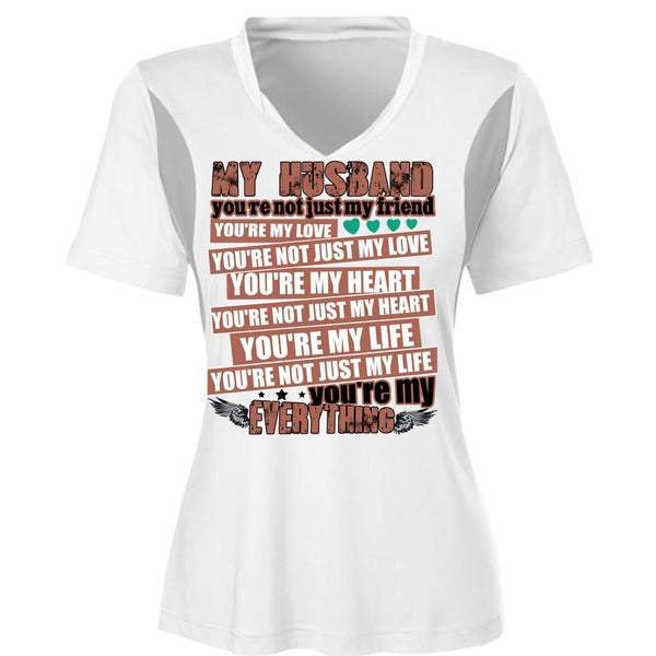 My Husband You're Not Just My Friend T Shirt, You're My Heart T Shirt, Cool Shirt (Ladies LS Heather V-Neck)