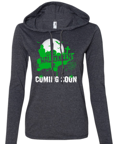 Halloween Is Coming Soon T Shirt, I Love You Pumpkin T Shirt (Anvil Ladies Ringspun Hooded)