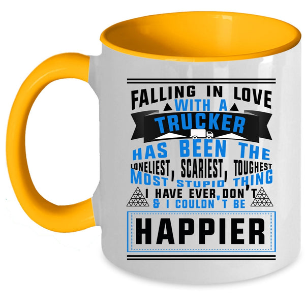 I Love Truck Driver Coffee Mug, Falling In Love With A Trucker Accent Mug