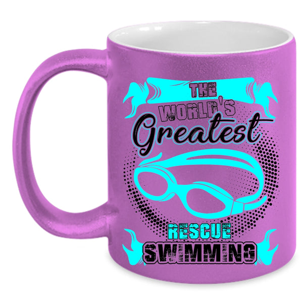 Funny Swimming Coffee Mug, The World's Greatest Rescue Swimming Accent Mug