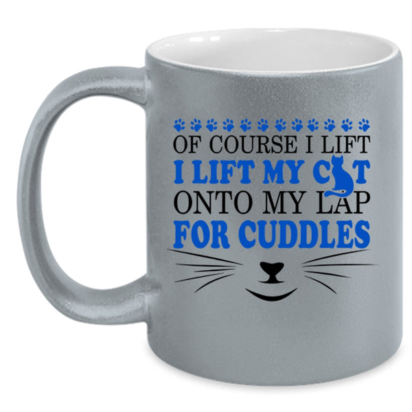 Lovely Cats Coffee Mug, I Lift My Cat Onto My Lap Accent Mug