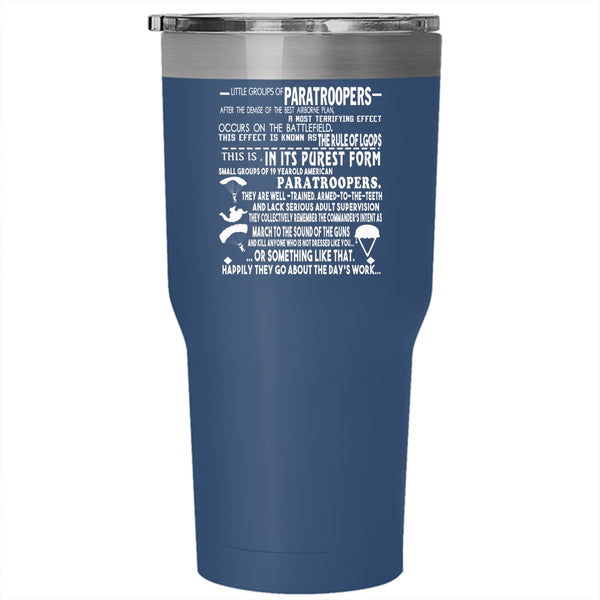 Little Group Of Paratroopers Tumbler 30 oz Stainless Steel, I Love Skydiving Travel Mug