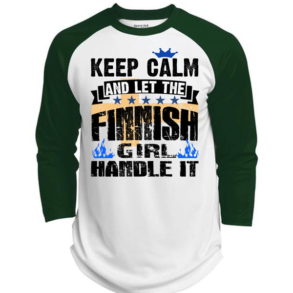 Let The Finnish Girl Handle It T Shirt, I Love Finnish T Shirt, Awesome T-Shirts  (Polyester Game Baseball Jersey)