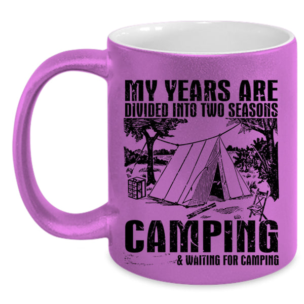 Outdoor Coffee Mug, Camping And Waiting For Camping Accent Mug