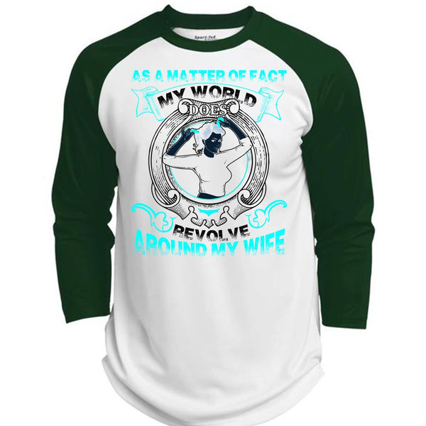 My World Does Revolve Around My Wife T Shirt, I Love Wife T Shirt, Awesome T-Shirts  (Polyester Game Baseball Jersey)