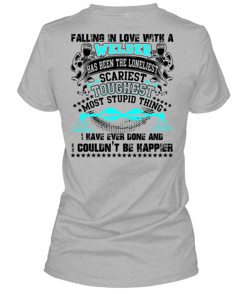 Falling In Love With A Welder T Shirt, I Love Welding T Shirt