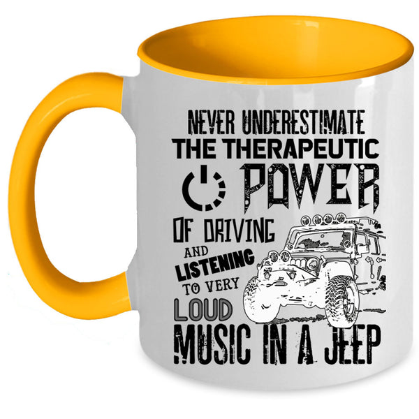 Listening To Very Loud Music In A Jeep Coffee Mug, Driving Jeep Accent Mug
