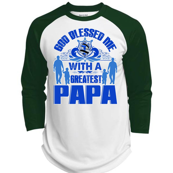 God Blessed Me With A Greatest Papa T Shirt, I Love Papa T Shirt, Awesome T-Shirts  (Polyester Game Baseball Jersey)