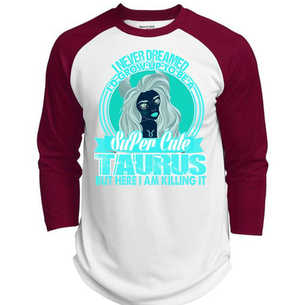 I'd Grow Up To Be A Cute Taurus T Shirt, I Love Taurus T Shirt, Awesome T-Shirts  (Polyester Game Baseball Jersey)