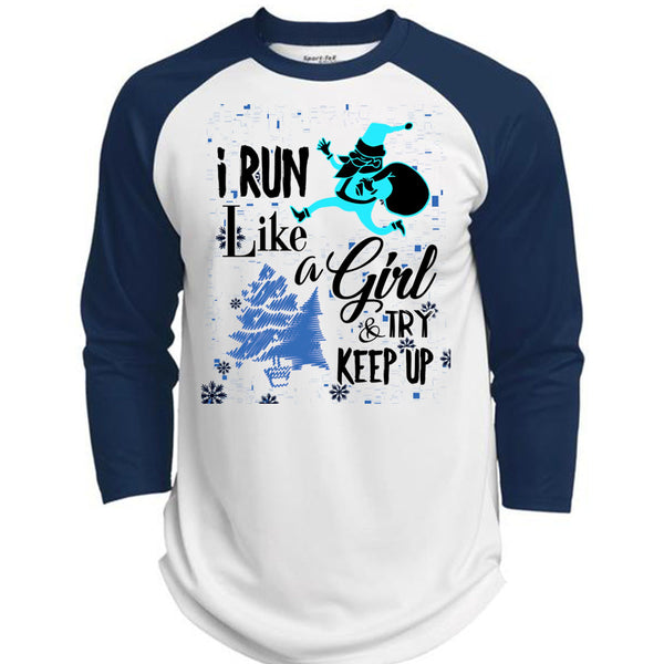 I Run Like A Girl And Try Keep Up T Shirt, Christmas Family Vacation T Shirt, Awesome T-Shirts  (Polyester Game Baseball Jersey)