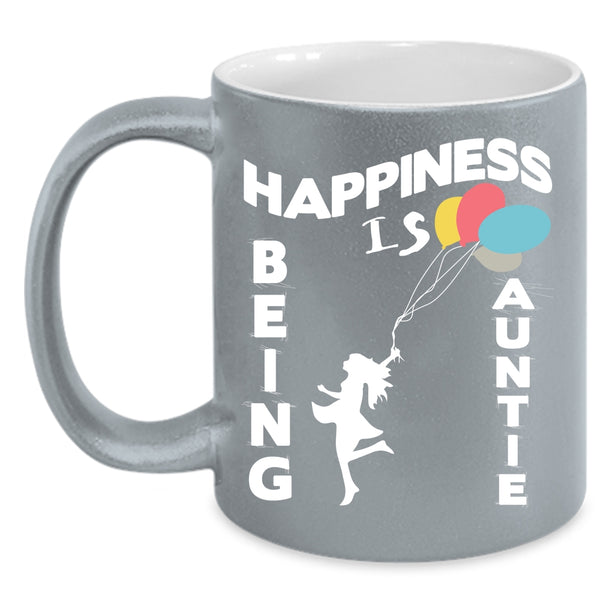 Happiness is Being Auntie Coffee Mug, Cute Gift For My Aunt Coffee Cup
