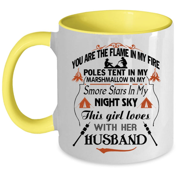 Cute Love Coffee Mug, This Girl Loves With Her Husband Accent Mug