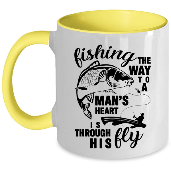 The Way To A Man's Heart Coffee Mug, Fishing Accent Mug