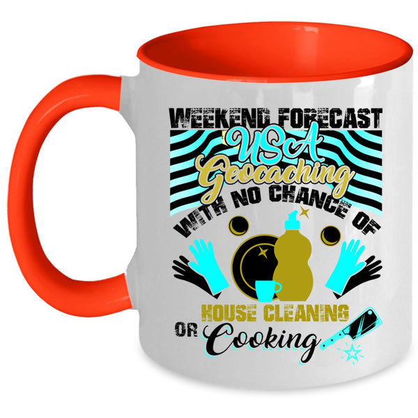 Cool American Flag Coffee Mug, USA Geocaching Accent Mug