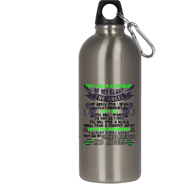They Are My Grandparents And Angels 20 oz Stainless Steel Bottle,My Family Outdoor Sports Water Bottle