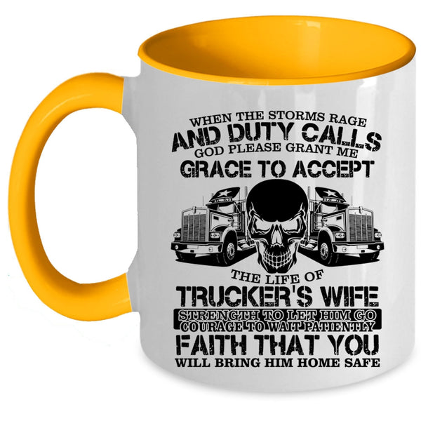 Cool Gift For Trucker's Wife Coffee Mug, Trucker's Wife Accent Mug