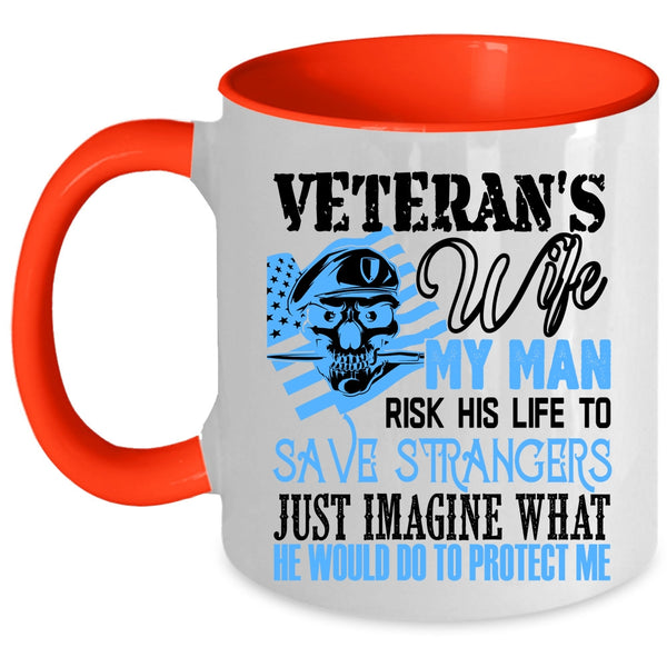I Love My Veteran Coffee Mug, Veteran's Wife Accent Mug