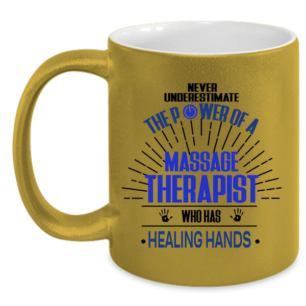 Healing Hands Coffee Mug, The Power Of A Massage Therapist Accent Mug