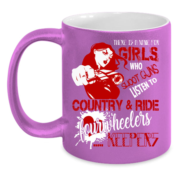 Listen To Country And Ride Fourwheelers Coffee Mug, Awesome Girls Coffee Cup