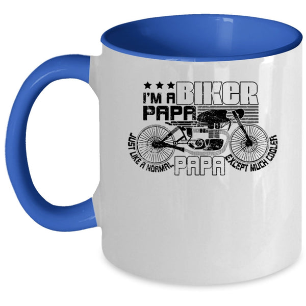 Awesome Biker Papa Coffee Mug, I'm A Biker Papa Accent Mug