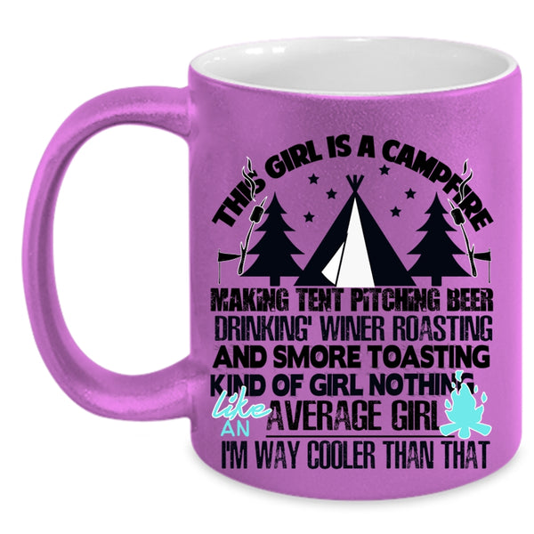 Cool Gift For Daughter Coffee Mug, This Girl Is A Campfire Accent Mug