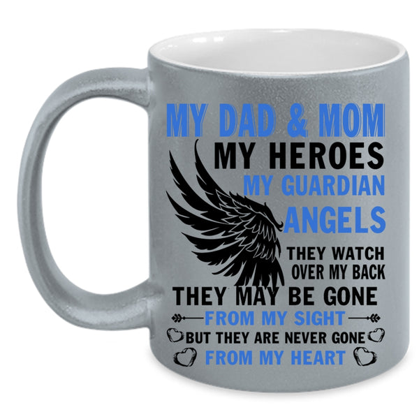 They Are Never Gone From My Heart Coffee Mug, Dad And Mom Accent Mug