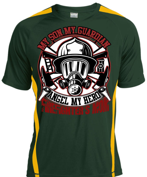 Firefighter's Mom T Shirt, My Son My Guardian Angel T Shirt, Cool Shirt