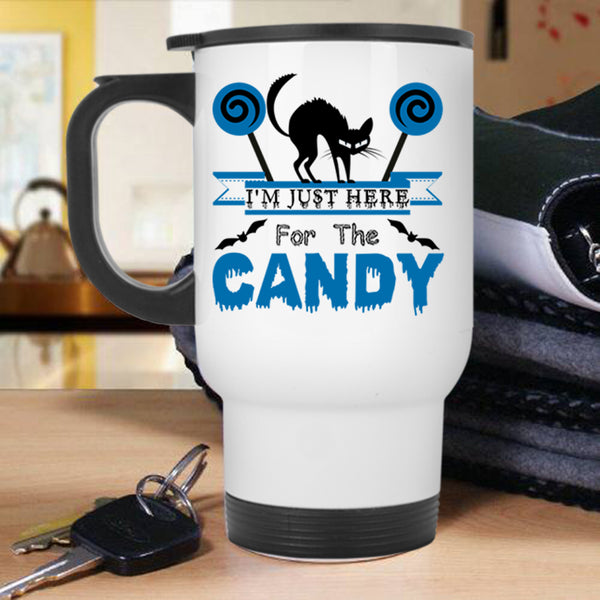 Cute Cats Travel Mug, I'm Just Here For The Candy Mug