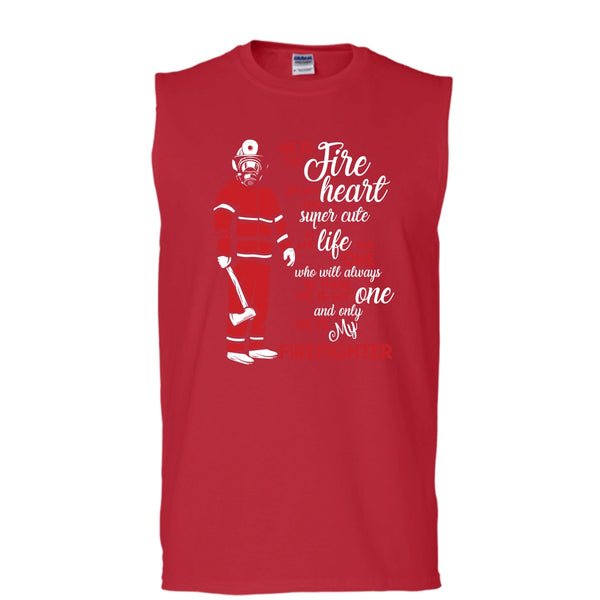 My Man Risk His Life To Save Strangers T Shirt, Coolest Firefighter T Shirt, Cool T Shirt (Men's Cotton Sleeveless)