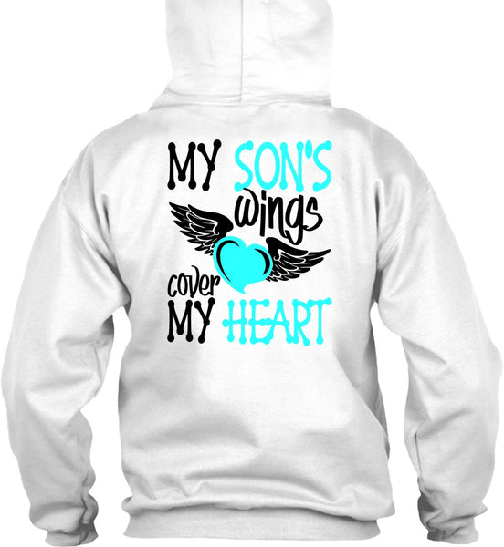 My Son's Wings Cover My Heart T Shirt, I Love Son T Shirt