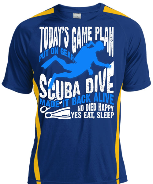 Today's Game Plan T Shirt, Put On Gear Scuba Dive T Shirt, Cool Shirt