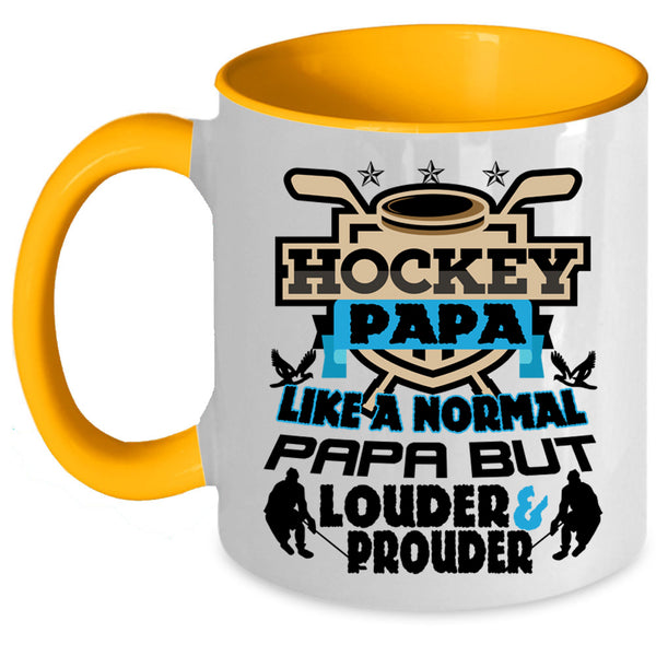 Normal Papa Coffee Mug, Hockey Papa Accent Mug