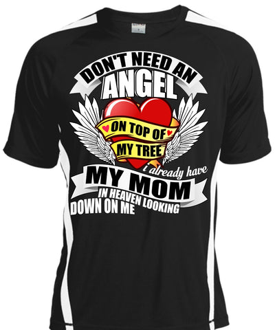 A black t-shirt with the shopify logo