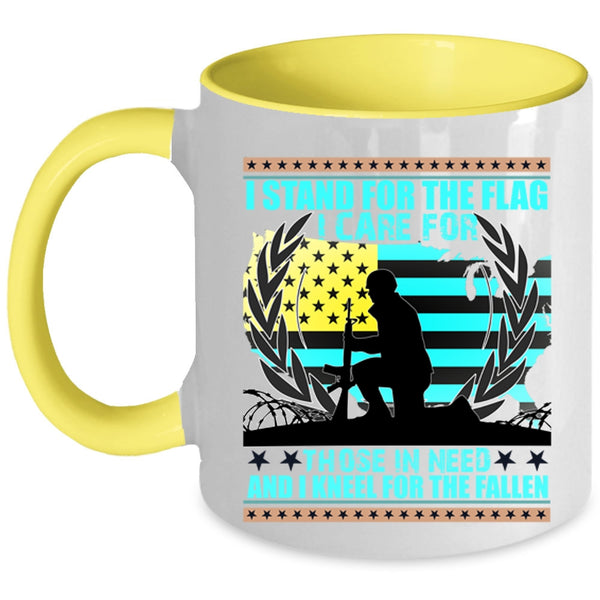 Cool American Flag Coffee Mug, I Stand For The Flag Accent Mug