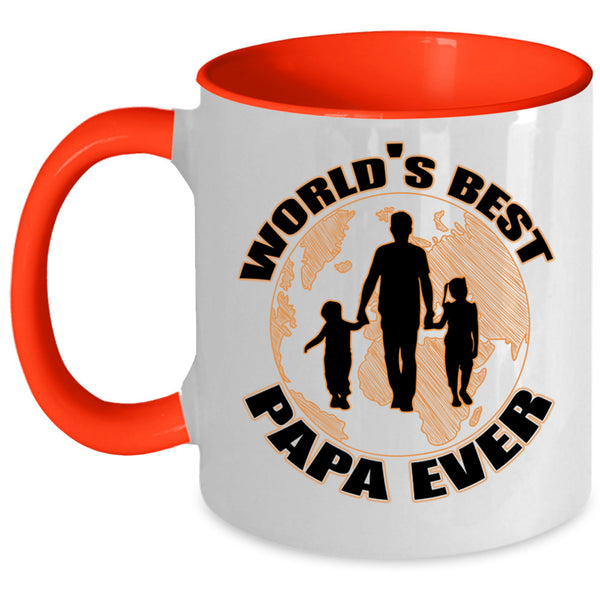 Awesome Papa Coffee Mug, World's Best Papa Ever Accent Mug