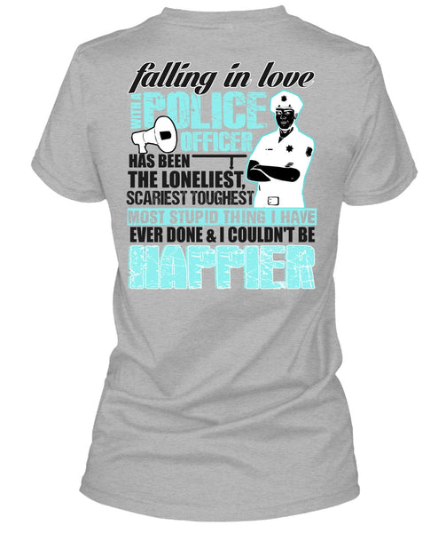 Falling In Love With A Police Officer T Shirt, I Love Police T Shirt