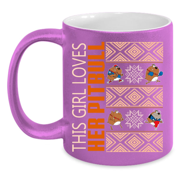 This Girl Loves Her Pitbull Coffee Mug, Cute Pit Bull Lover Coffee Cup