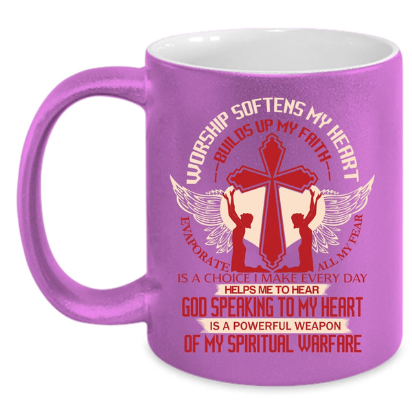 Worship Softens My Heart Coffee Mug, Awesome Coffee Cup